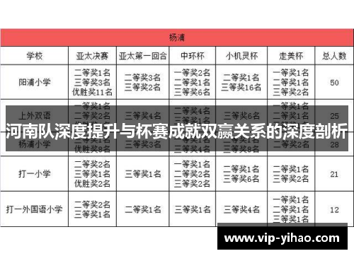 河南队深度提升与杯赛成就双赢关系的深度剖析